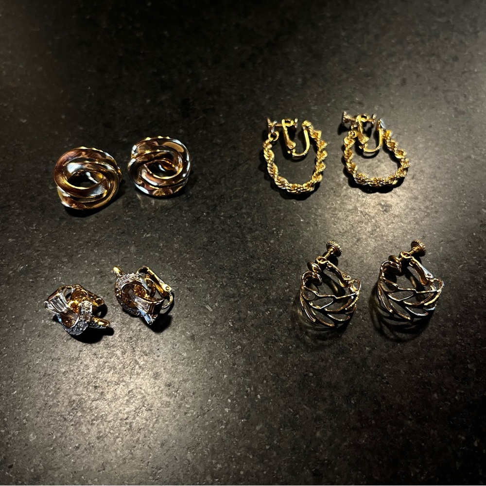 Vintage Gold Clip-On Earrings